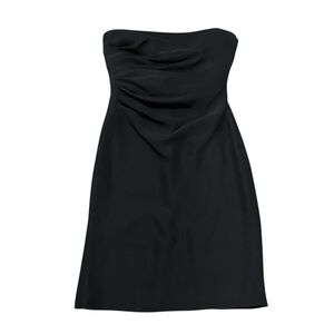 Armani Collezioni Strapless Silk Blend Black Dress